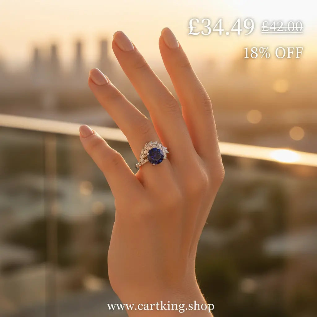 S925 Silver Round Rhinestone Engagement Ring