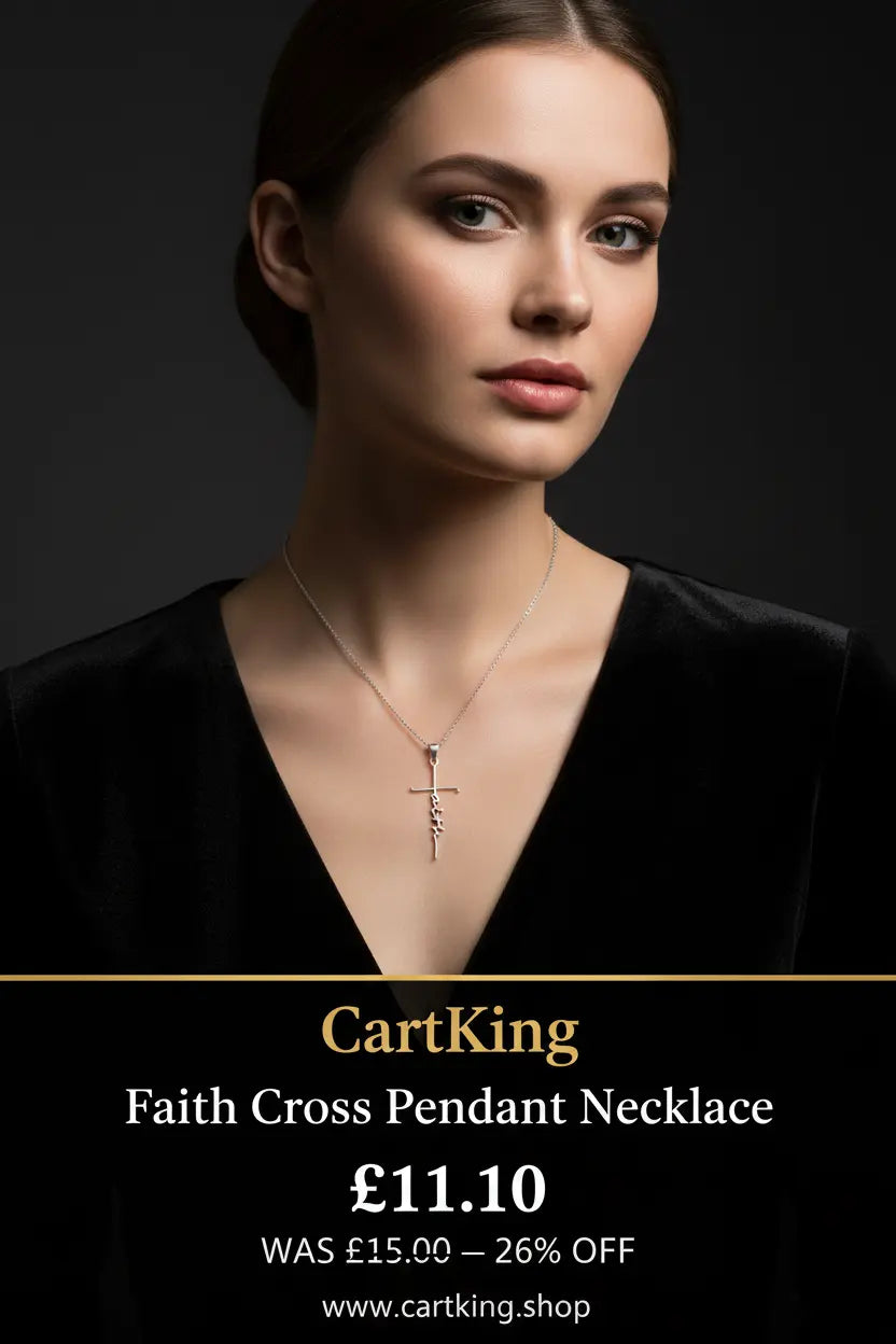 Stainless Steel Christian Cross Pendant Necklace (1pc)