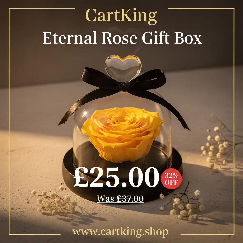 Eternal Rose Gift Box with Glass Dome Decoration