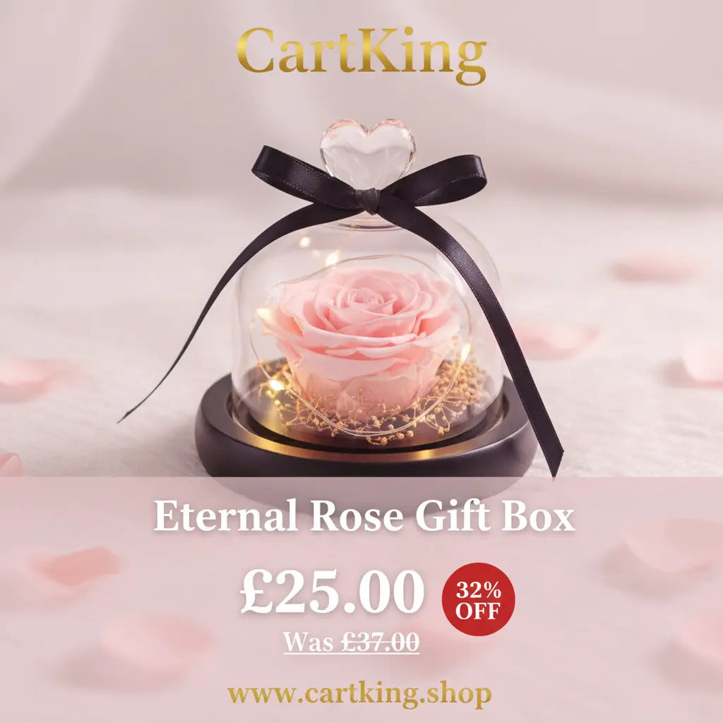 Eternal Rose Gift Box with Glass Dome Decoration