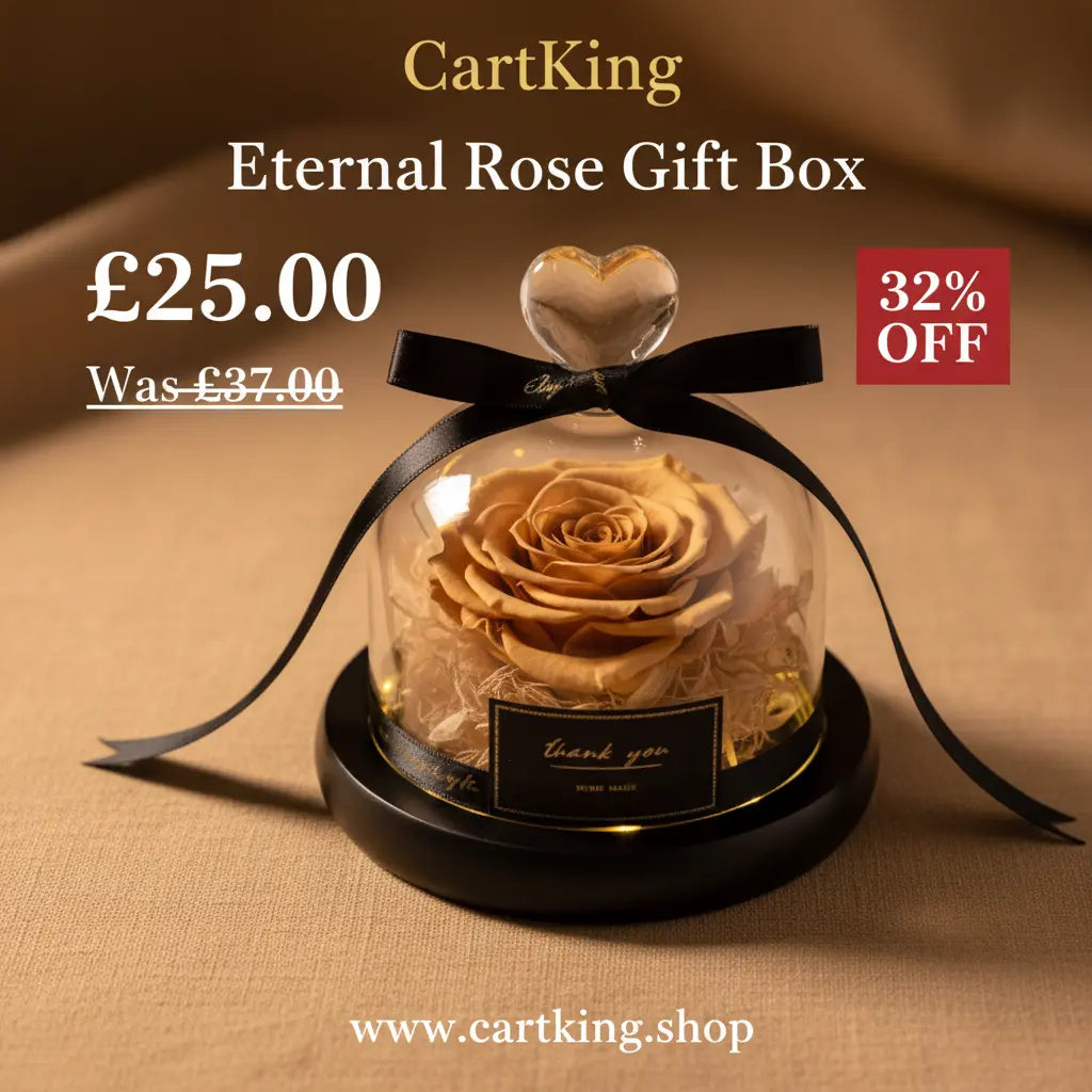 Eternal Rose Gift Box with Glass Dome Decoration