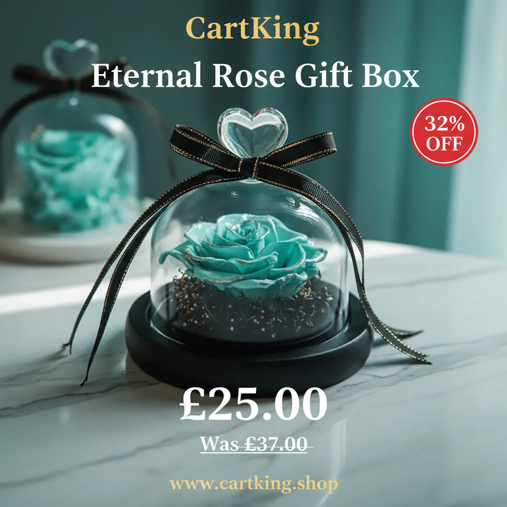 Eternal Rose Gift Box with Glass Dome Decoration