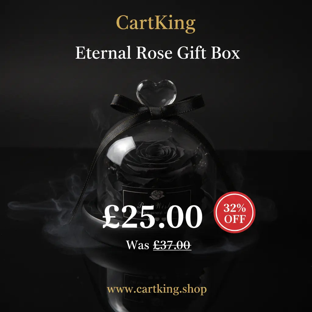 Eternal Rose Gift Box with Glass Dome Decoration