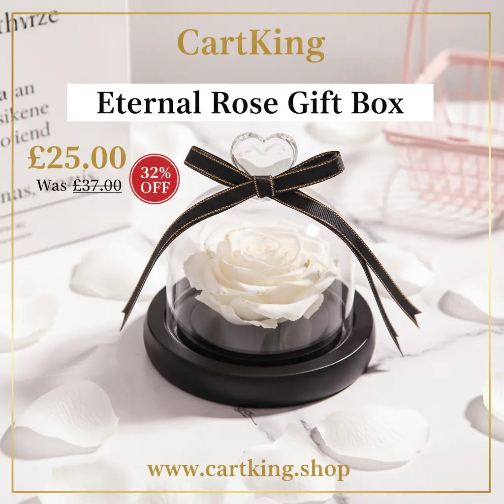 Eternal Rose Gift Box with Glass Dome Decoration