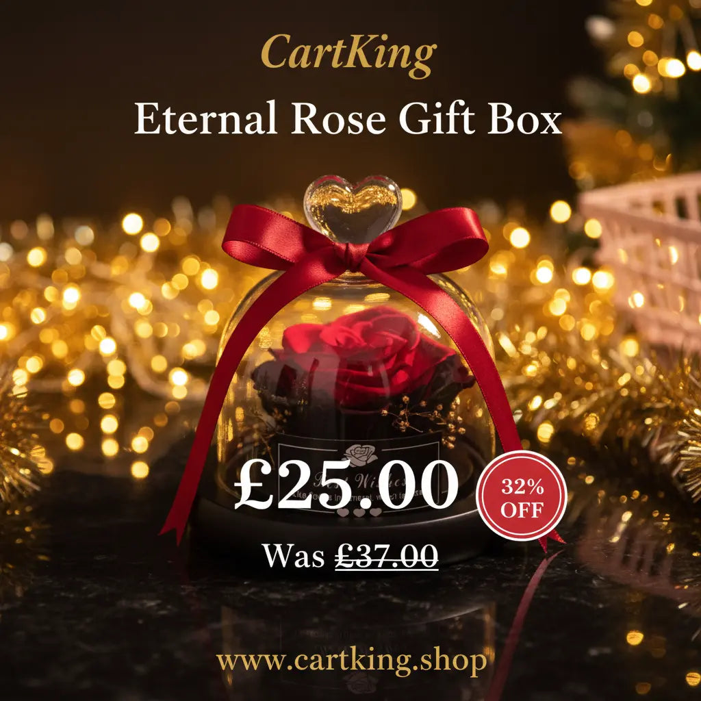 Eternal Rose Gift Box with Glass Dome Decoration