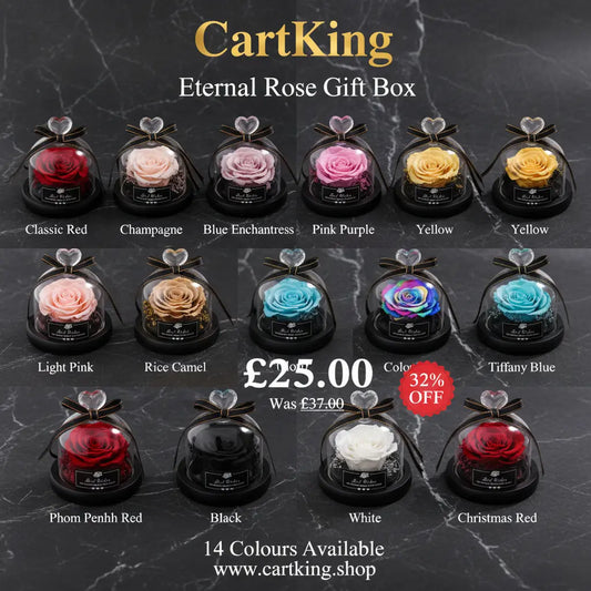 Eternal Rose Gift Box with Glass Dome Decoration