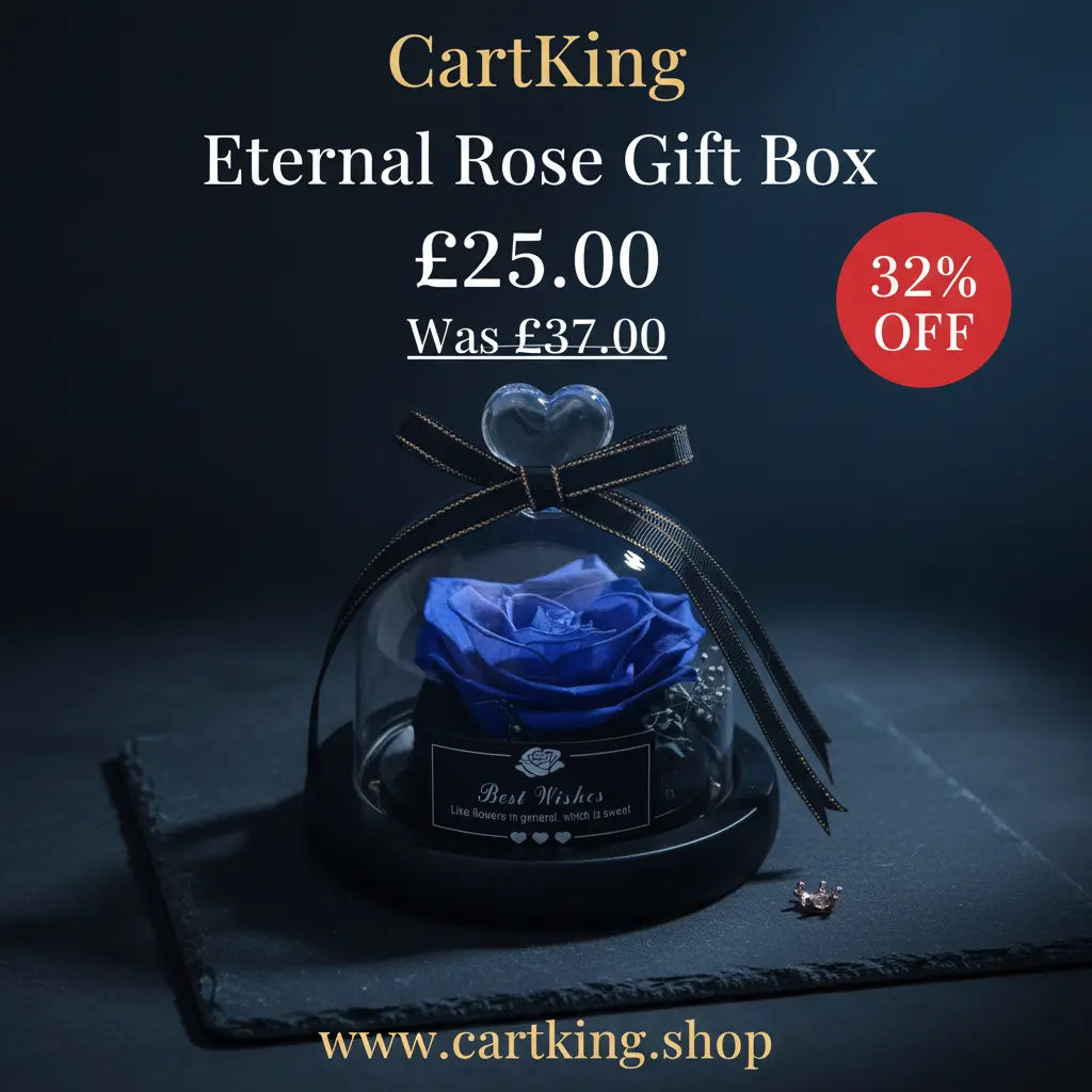 Eternal Rose Gift Box with Glass Dome Decoration