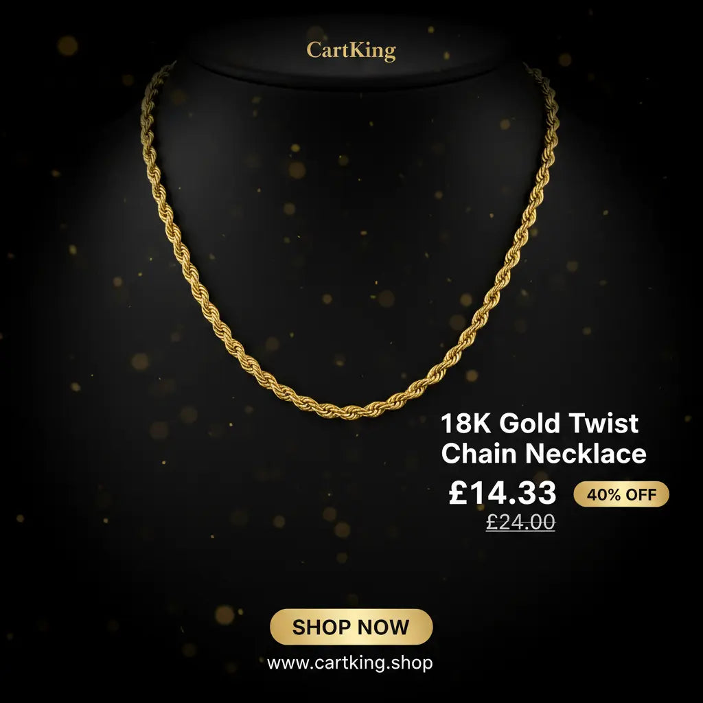 Trendy 18K Gold Plated Stainless Steel Twist Chain Necklace