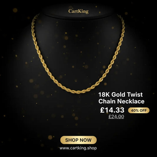 Trendy 18K Gold Plated Stainless Steel Twist Chain Necklace