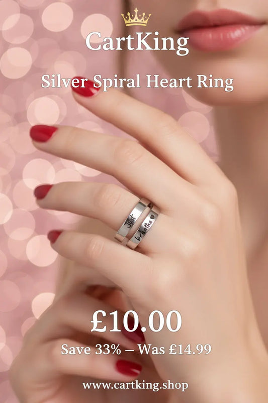Silver Spiral Heart Ring