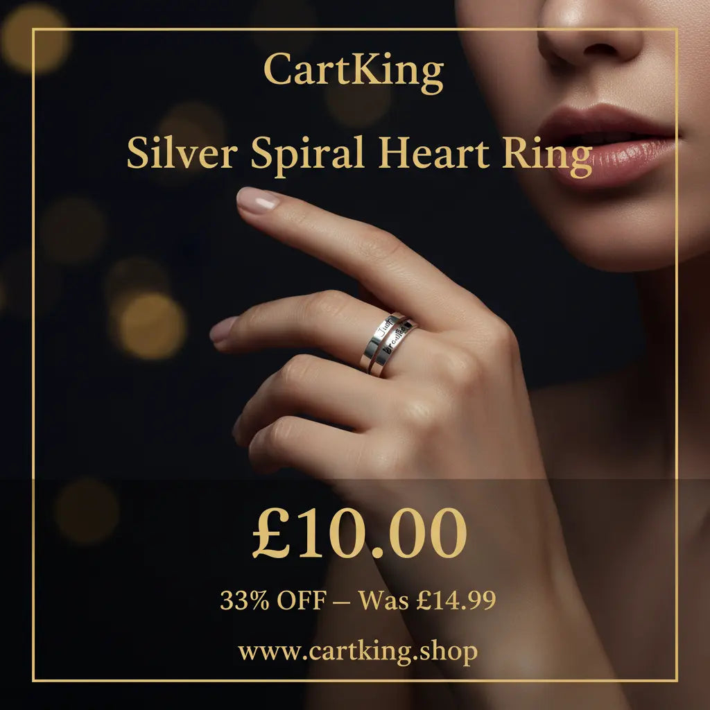 Silver Spiral Heart Ring