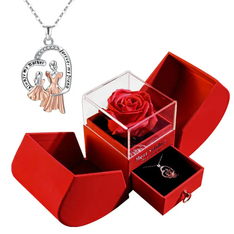 Rose Gift Jewellery Box + Necklace