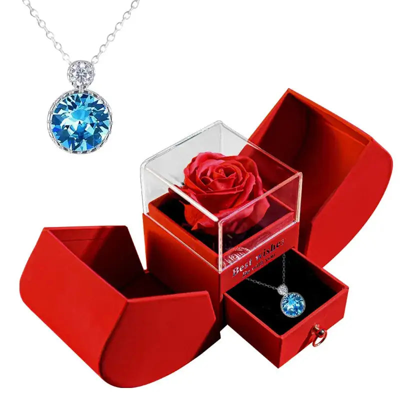 Rose Gift Jewellery Box + Necklace