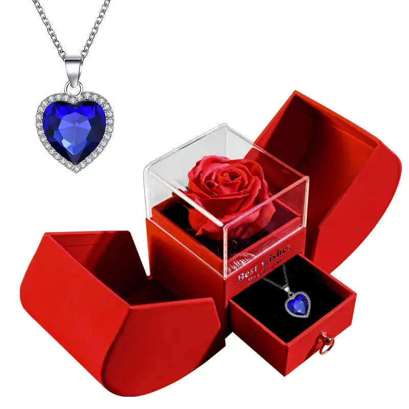Rose Gift Jewellery Box + Necklace