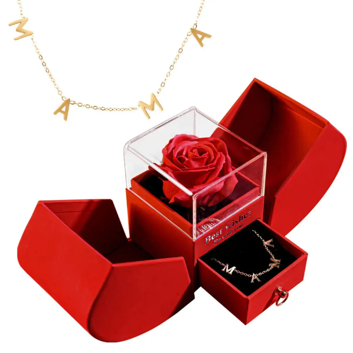Rose Gift Jewellery Box + Necklace