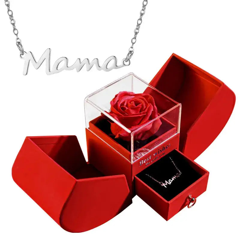 Rose Gift Jewellery Box + Necklace