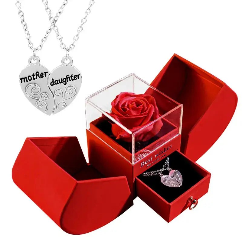 Rose Gift Jewellery Box + Necklace