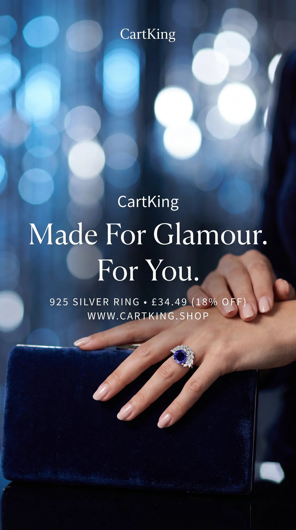 S925 Silver Round Rhinestone Engagement Ring