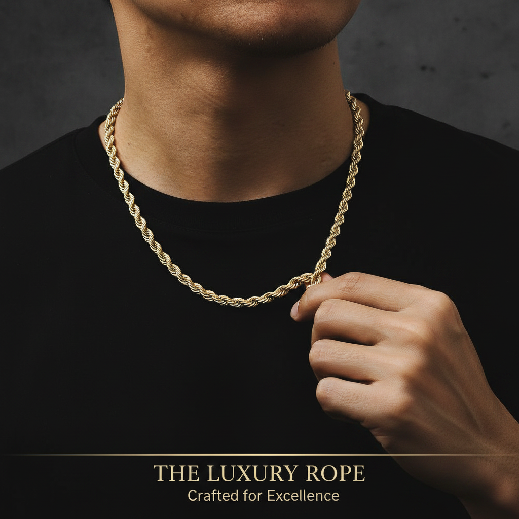 Trendy 18K Gold Plated Stainless Steel Twist Chain Necklace